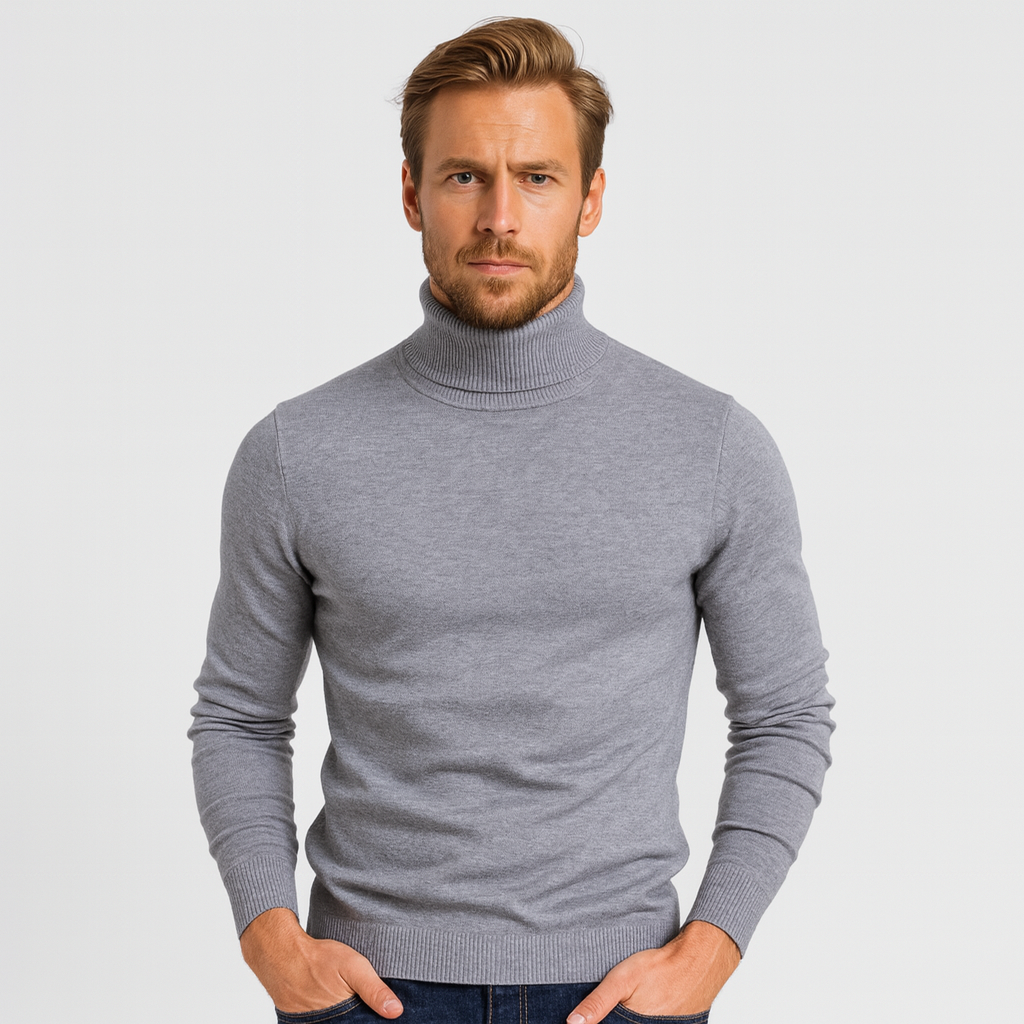 Curie Paris | Pull à col roulé en maille côtelée pour homme
