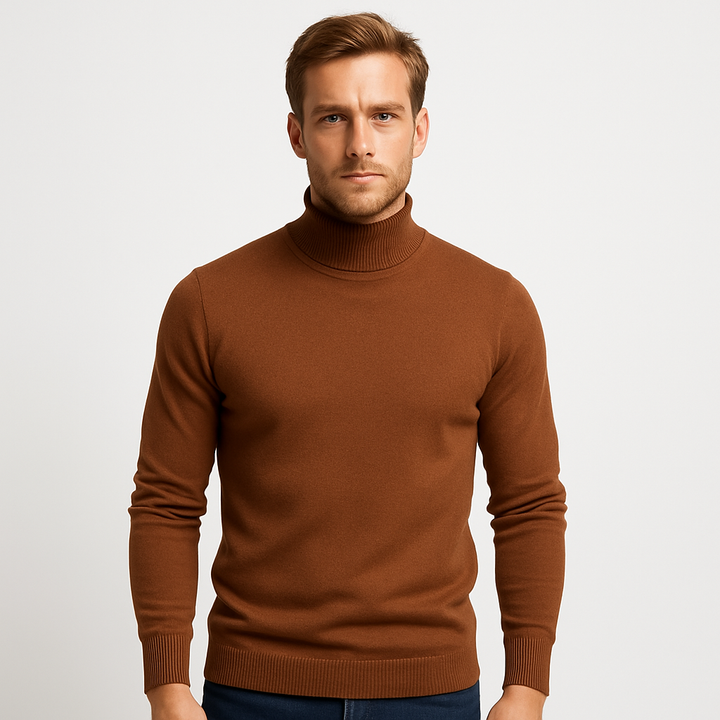 Curie Paris | Pull à col roulé en maille côtelée pour homme