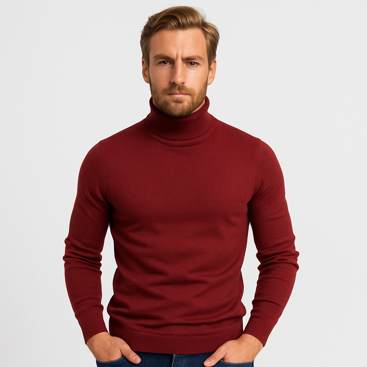 Curie Paris | Pull à col roulé en maille côtelée pour homme