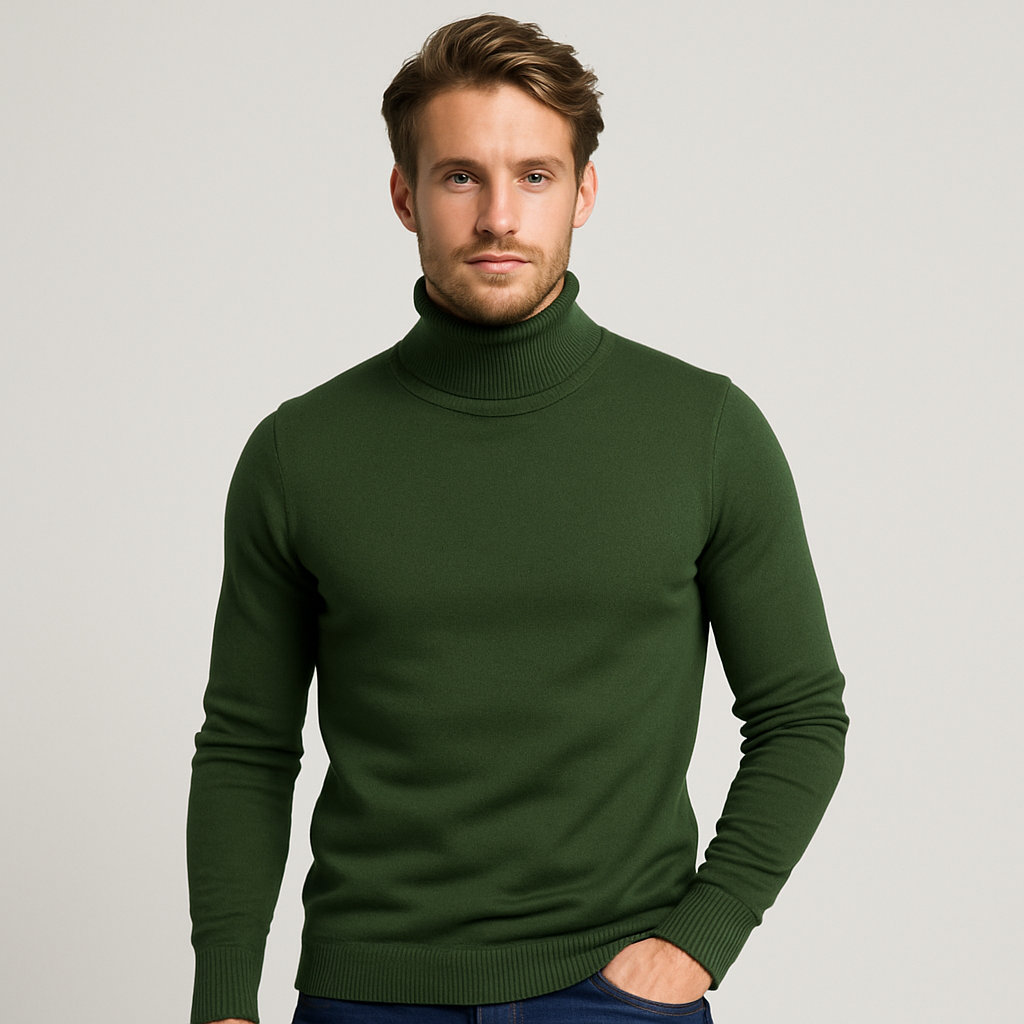 Curie Paris | Pull à col roulé en maille côtelée pour homme