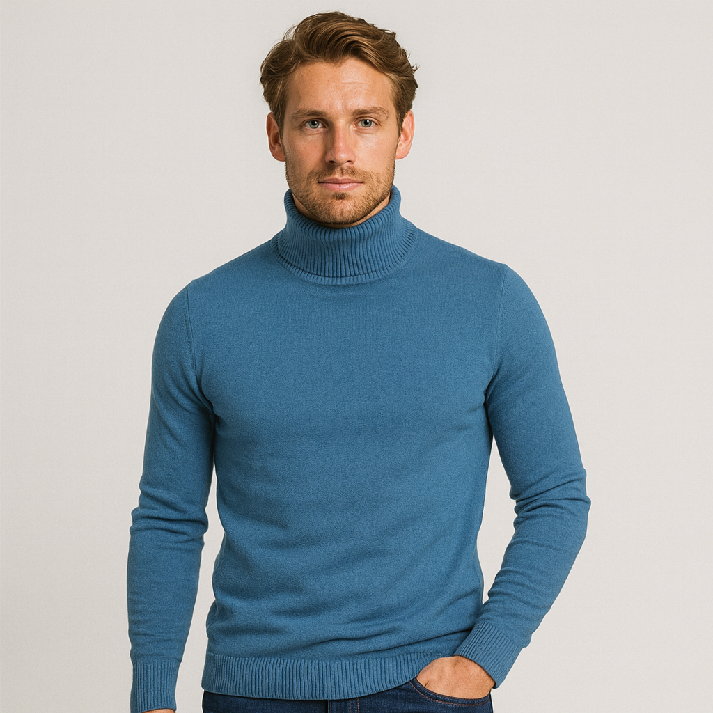 Curie Paris | Pull à col roulé en maille côtelée pour homme