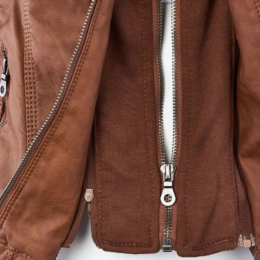 Veste en cuir PU élégante, polyvalente et de qualité supérieure pour femme