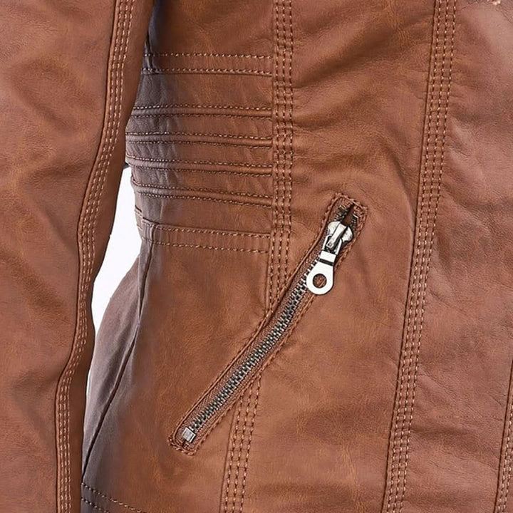 Veste en cuir PU élégante, polyvalente et de qualité supérieure pour femme