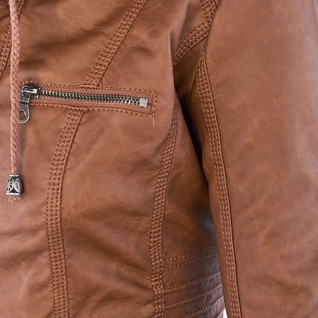 Veste en cuir PU élégante, polyvalente et de qualité supérieure pour femme