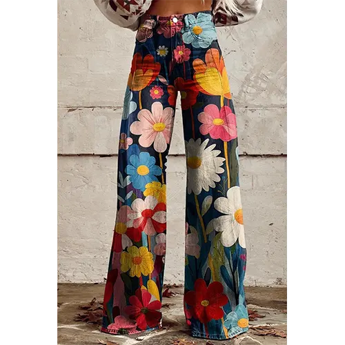 Corazon | Pantaloni Lunghi Grafici per Donne | gamba larga
