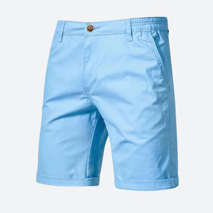 Short Chino Homme Élégant en Coton avec Fermeture à Bouton et Passants de Ceinture