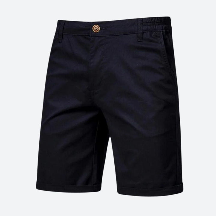 Short Chino Homme Élégant en Coton avec Fermeture à Bouton et Passants de Ceinture