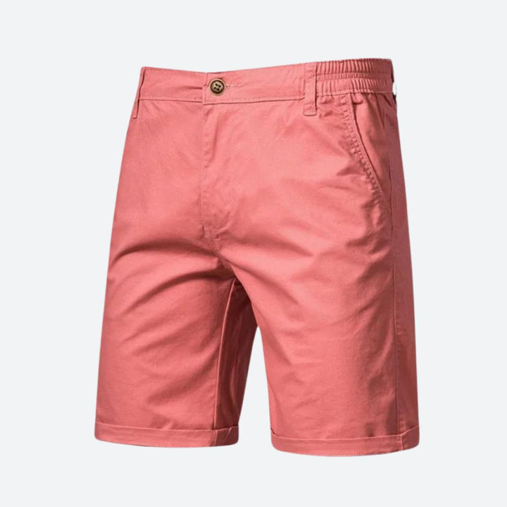 Short Chino Homme Élégant en Coton avec Fermeture à Bouton et Passants de Ceinture