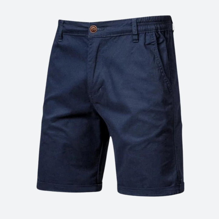 Short Chino Homme Élégant en Coton avec Fermeture à Bouton et Passants de Ceinture