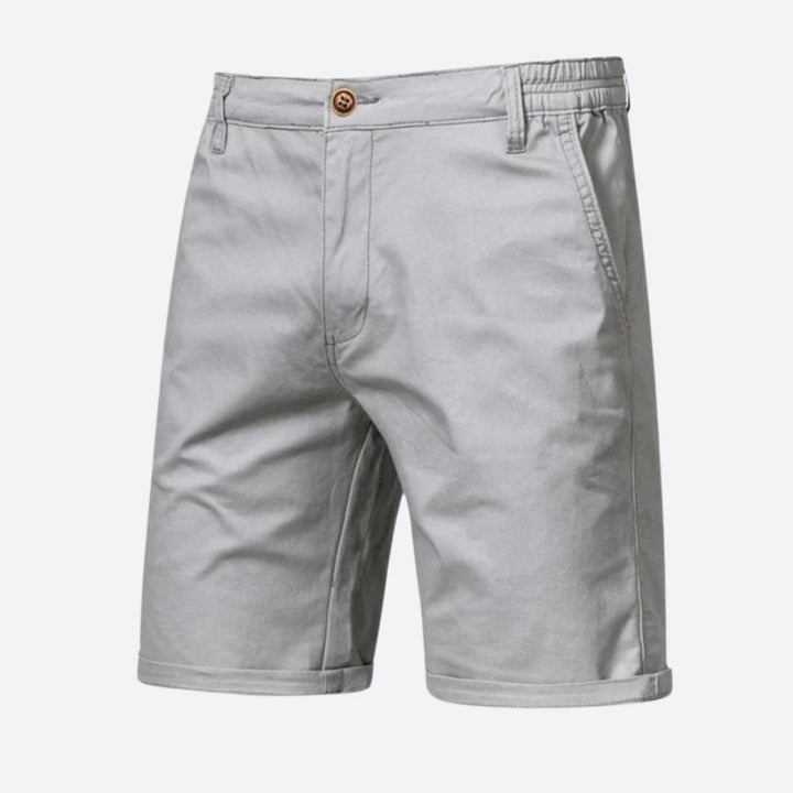 Short Chino Homme Élégant en Coton avec Fermeture à Bouton et Passants de Ceinture