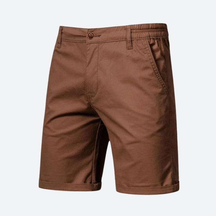 Short Chino Homme Élégant en Coton avec Fermeture à Bouton et Passants de Ceinture