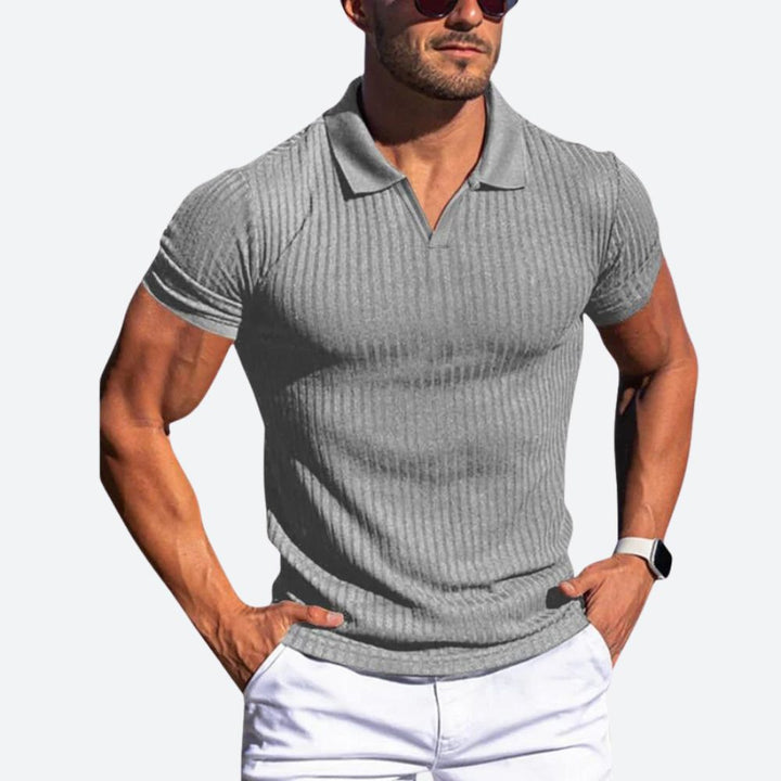 Polo Homme Vert Foncé – Tissu Côtelé Stretch – Coupe Slim Fit – Style Casual Chic & Sportif