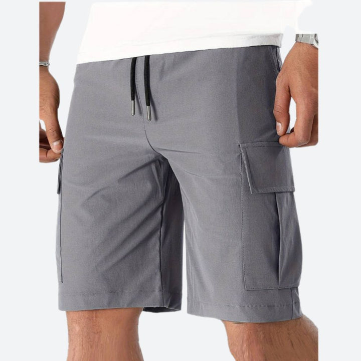 Short Cargo Homme Moderne avec Poches Latérales et Taille Élastique à Cordon
