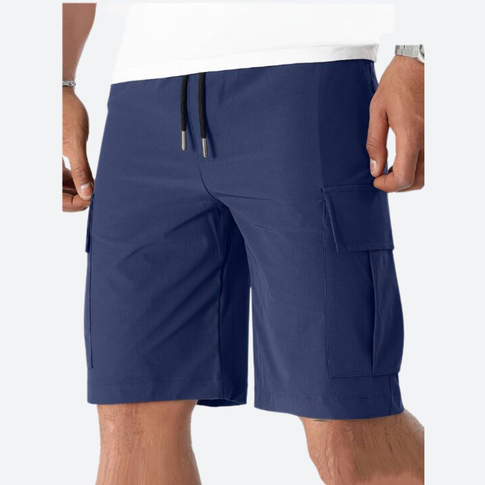 Short Cargo Homme Moderne avec Poches Latérales et Taille Élastique à Cordon