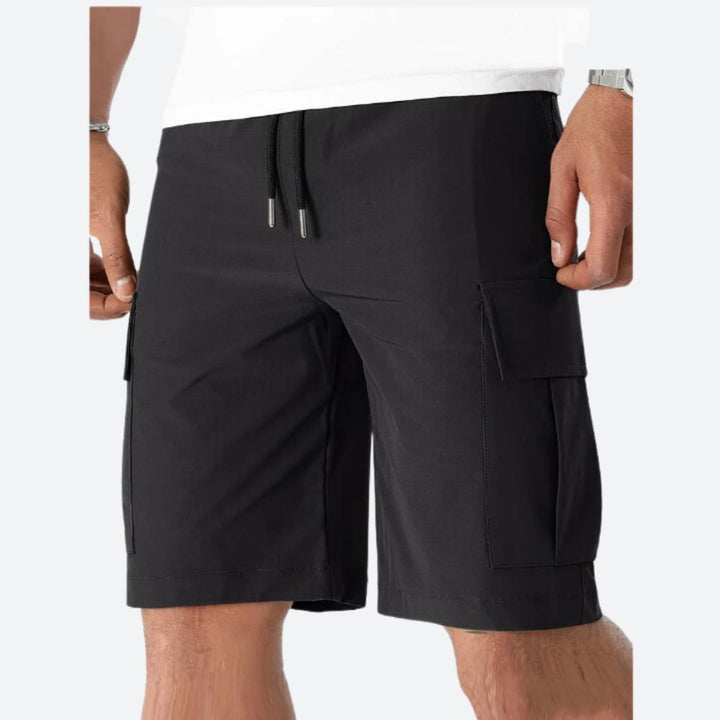 Short Cargo Homme Moderne avec Poches Latérales et Taille Élastique à Cordon
