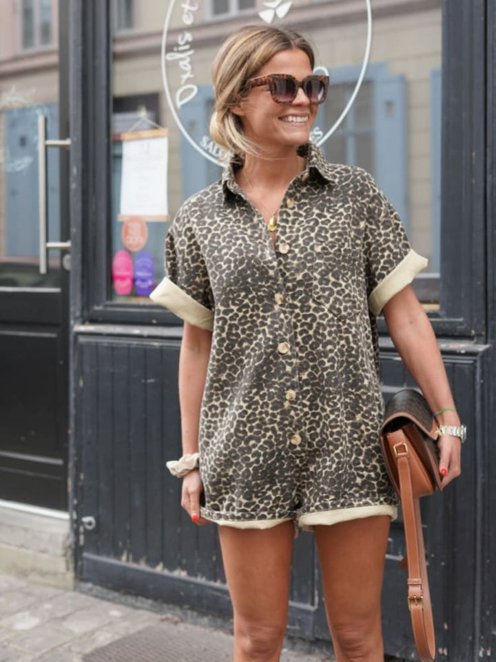 Combishort Stampato Leopardo – Eleganza Casual per l'Estate