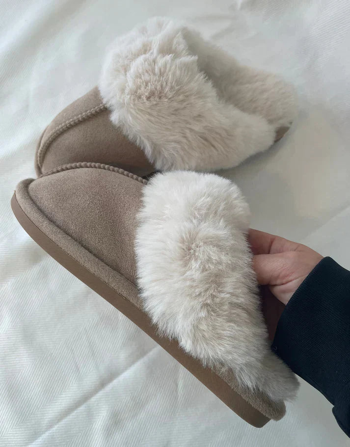 Amandine – Chaussures teddy beige, chaudes et élégantes pour tous les jours