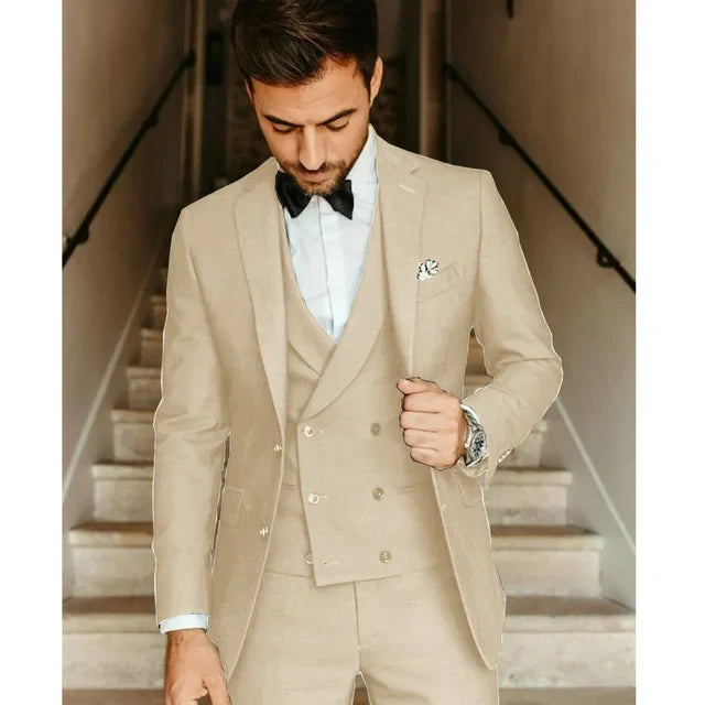Light three-piece suit with single notch lapel - Peter