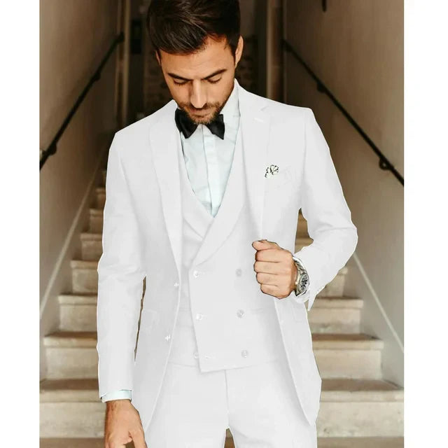 Light three-piece suit with single notch lapel - Peter