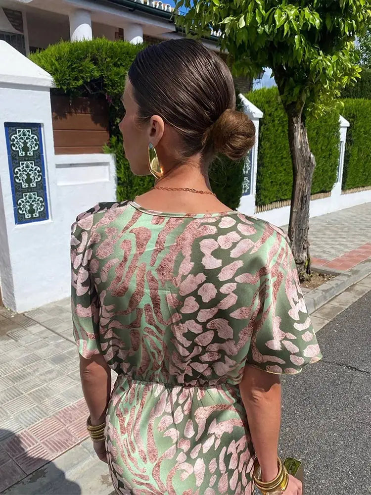 Cosima | Vestito da donna con scollo a V | Verde