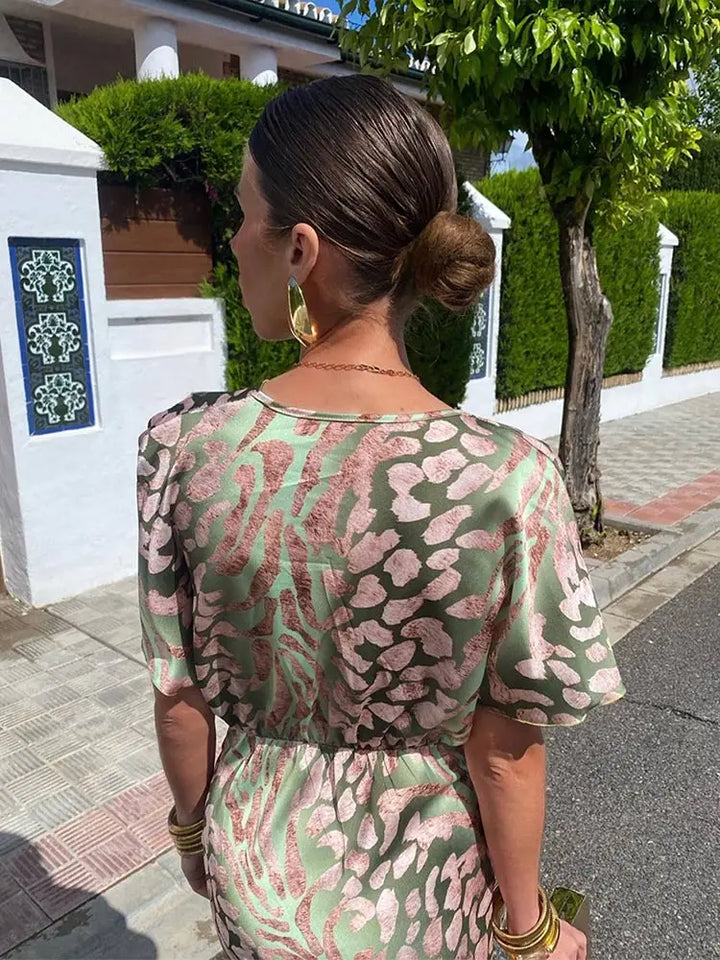 Cosima | Vestito da donna con scollo a V | Verde