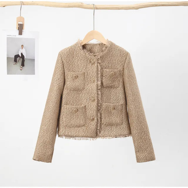 Faustine - Élégante veste en tweed, un intemporel chic pour toutes les occasions