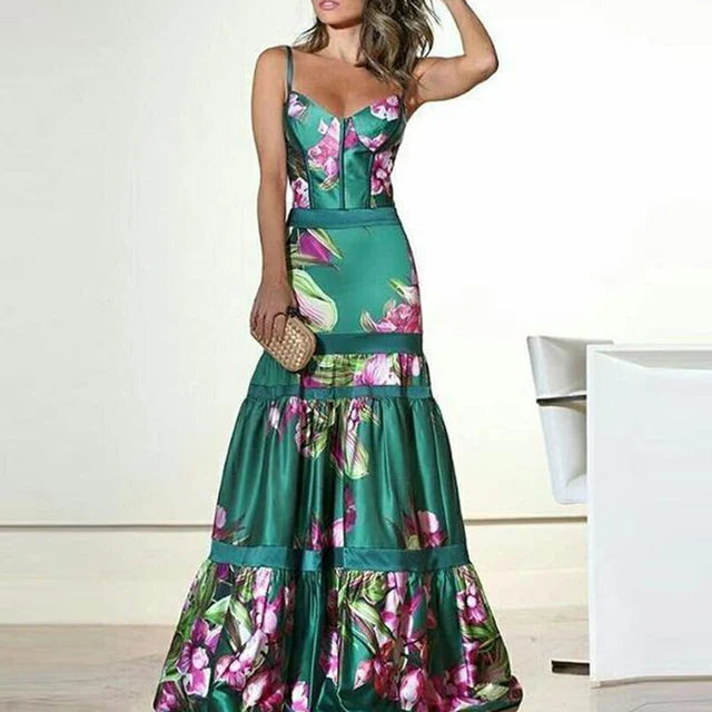 Desiree - Robe de soirée longue imprimée fleurie