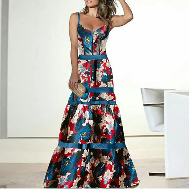 Desiree - Robe de soirée longue imprimée fleurie