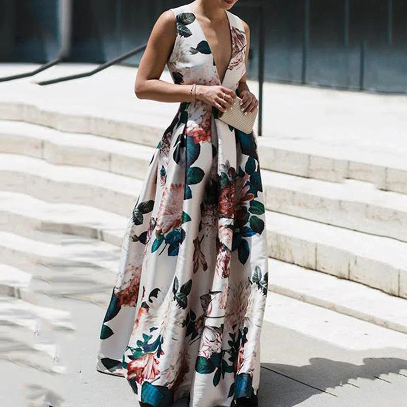 Desiree - Robe de soirée longue imprimée fleurie
