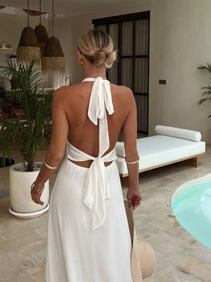 Giovane | Abito lungo spacco schiena nuda sexy per donne