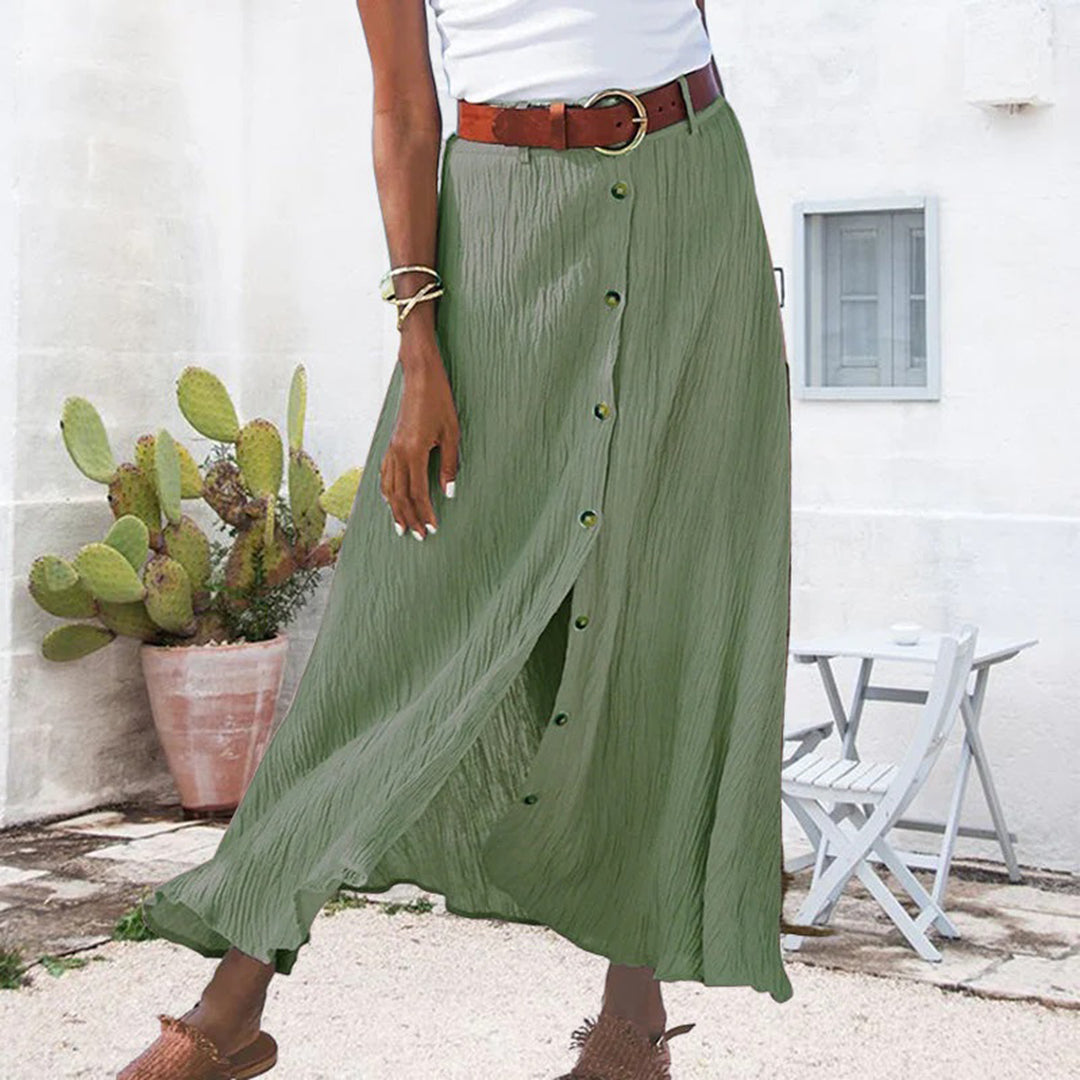Gonna Lunga Donna con Bottoni – Stile Bohemien Casual per Estate & Vacanze