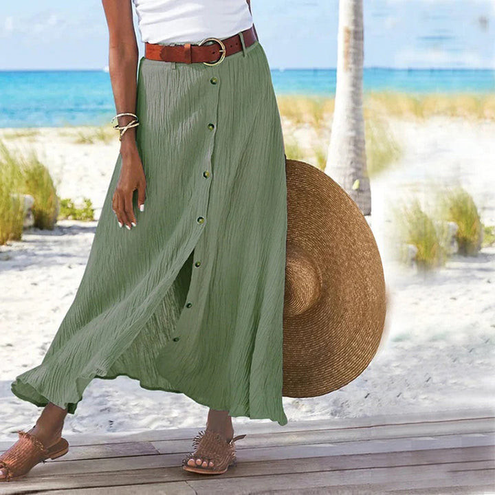 Gonna Lunga Donna con Bottoni – Stile Bohemien Casual per Estate & Vacanze
