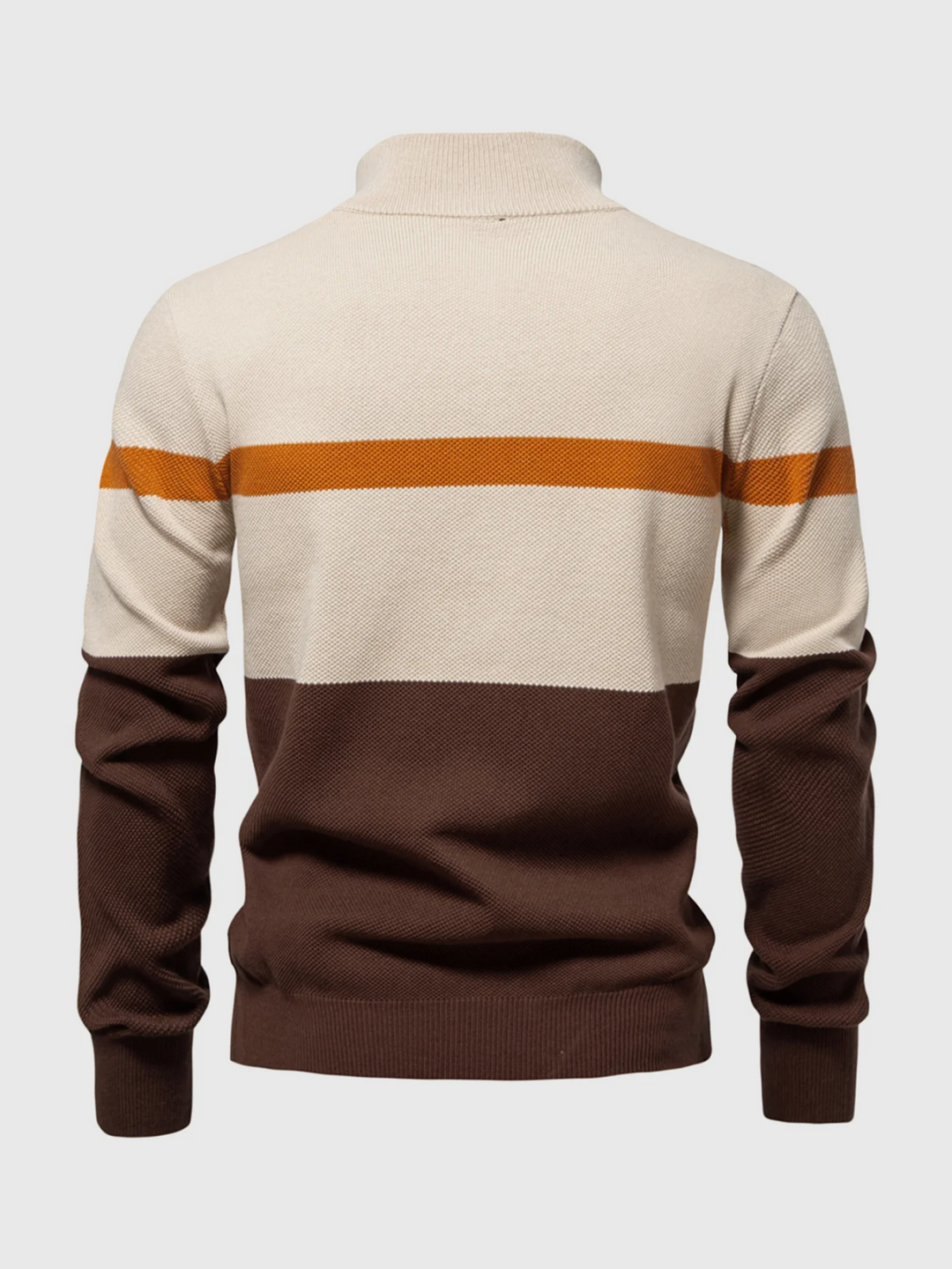 Pull Col Montant Zippé en Maille Texturée pour Homme