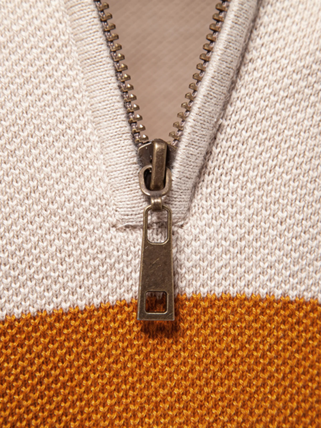 Pull Col Montant Zippé en Maille Texturée pour Homme