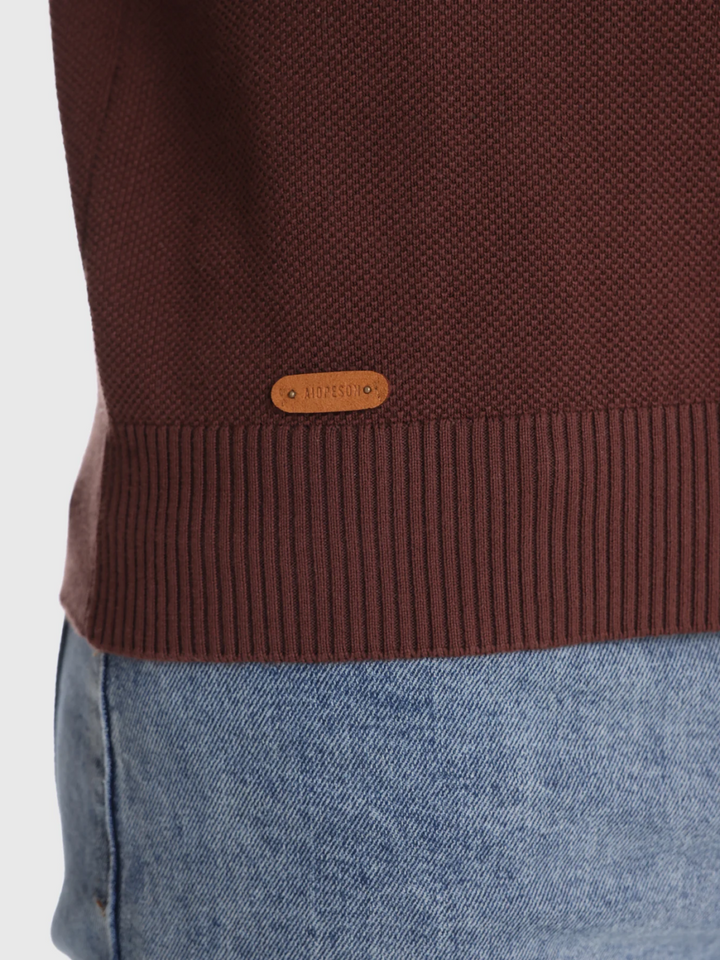 Pull Col Montant Zippé en Maille Texturée pour Homme