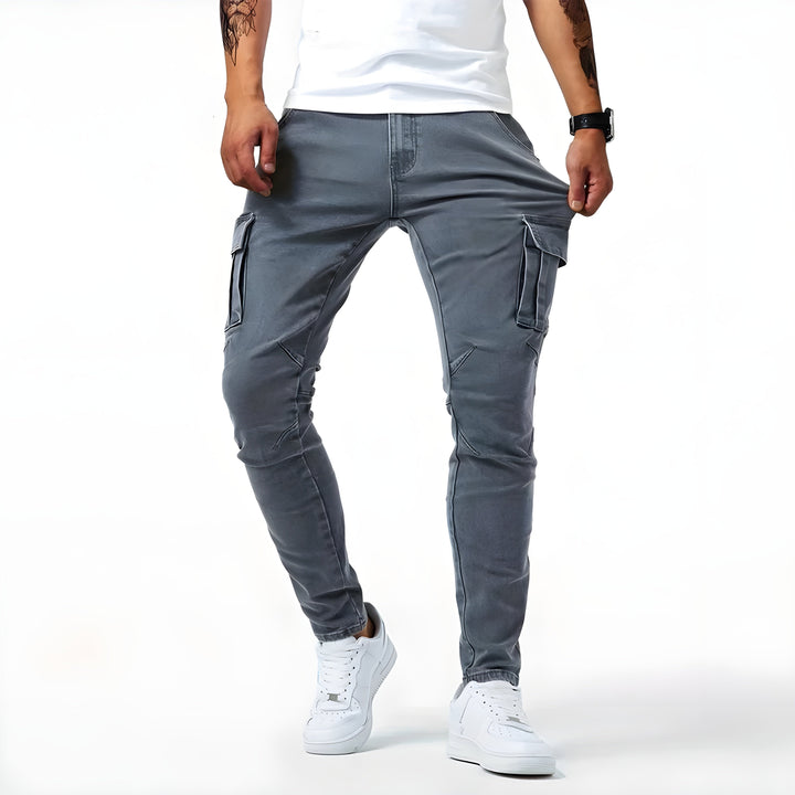 Pantalons Cargo en Denim Élastique pour Hommes – Confort et Style Polyvalent pour Toutes les Occasions