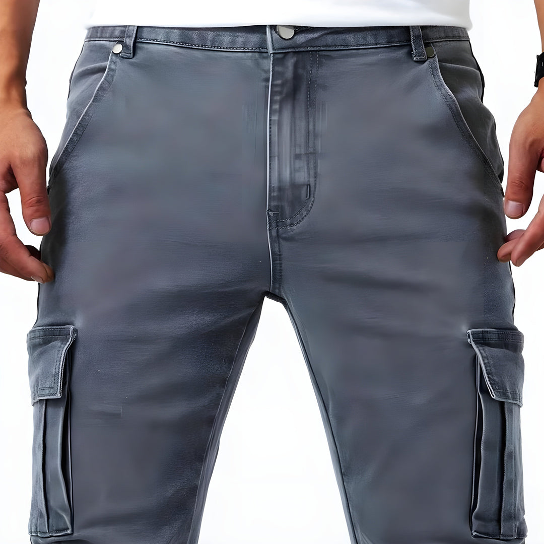 Pantalons Cargo en Denim Élastique pour Hommes – Confort et Style Polyvalent pour Toutes les Occasions