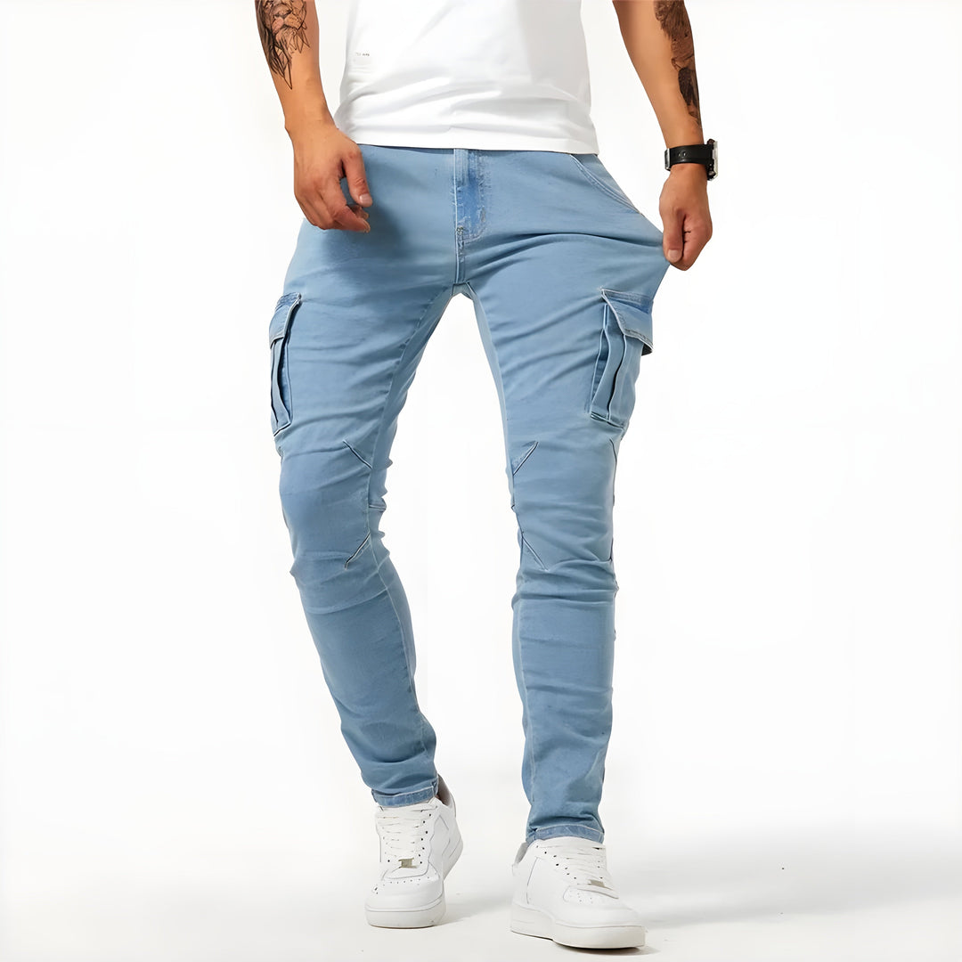 Pantalons Cargo en Denim Élastique pour Hommes – Confort et Style Polyvalent pour Toutes les Occasions