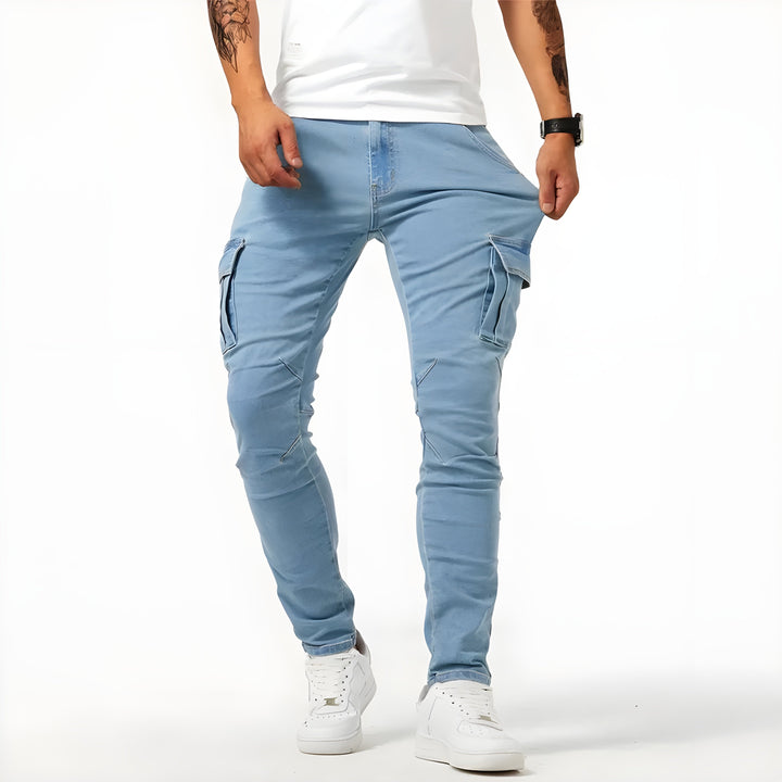 Pantalons Cargo en Denim Élastique pour Hommes – Confort et Style Polyvalent pour Toutes les Occasions