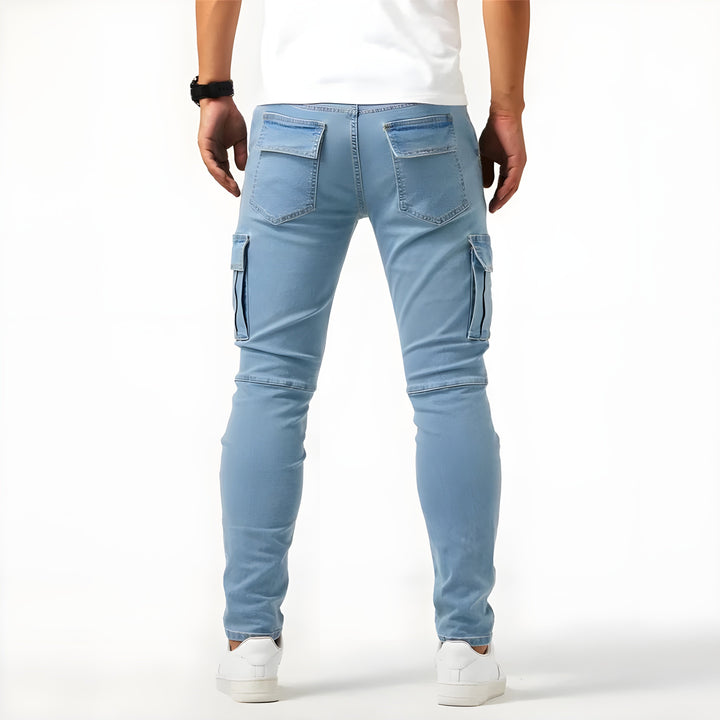 Pantalons Cargo en Denim Élastique pour Hommes – Confort et Style Polyvalent pour Toutes les Occasions