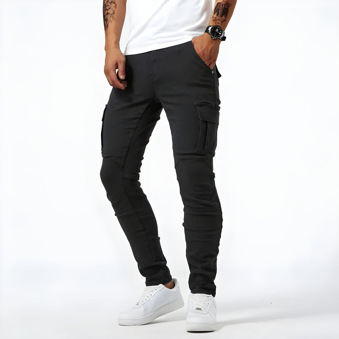 Pantalons Cargo en Denim Élastique pour Hommes – Confort et Style Polyvalent pour Toutes les Occasions