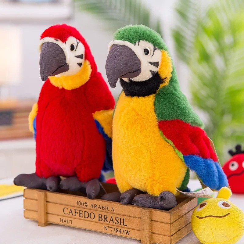 Peluche Pappagallo Interattivo Parlante per Bambini - Giocattolo Educativo e Divertente