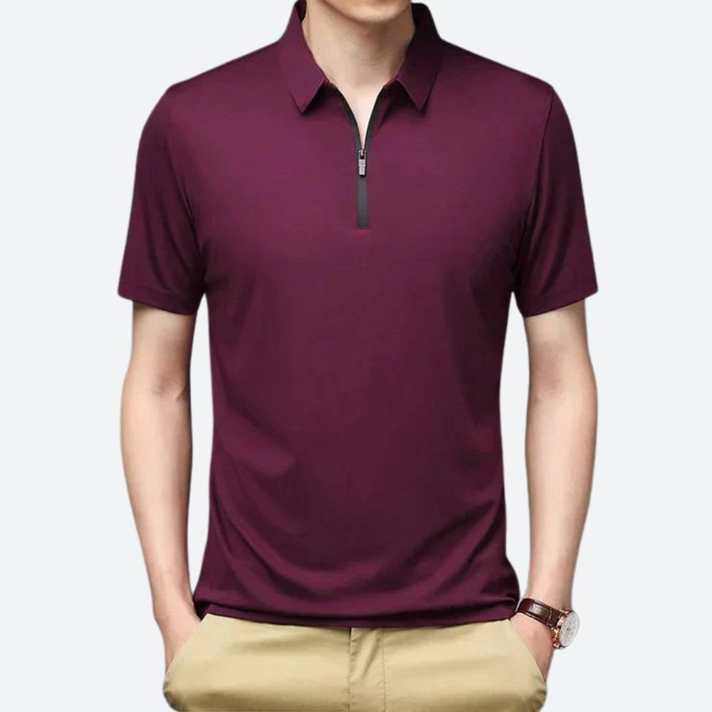 Polo Homme Zippé – Tissu Respirant & Stretch – Design Moderne Casual Chic – Look Élégant & Confortable
