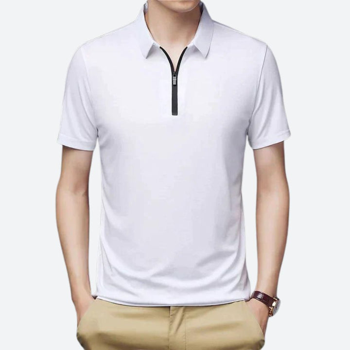 Polo Homme Zippé – Tissu Respirant & Stretch – Design Moderne Casual Chic – Look Élégant & Confortable