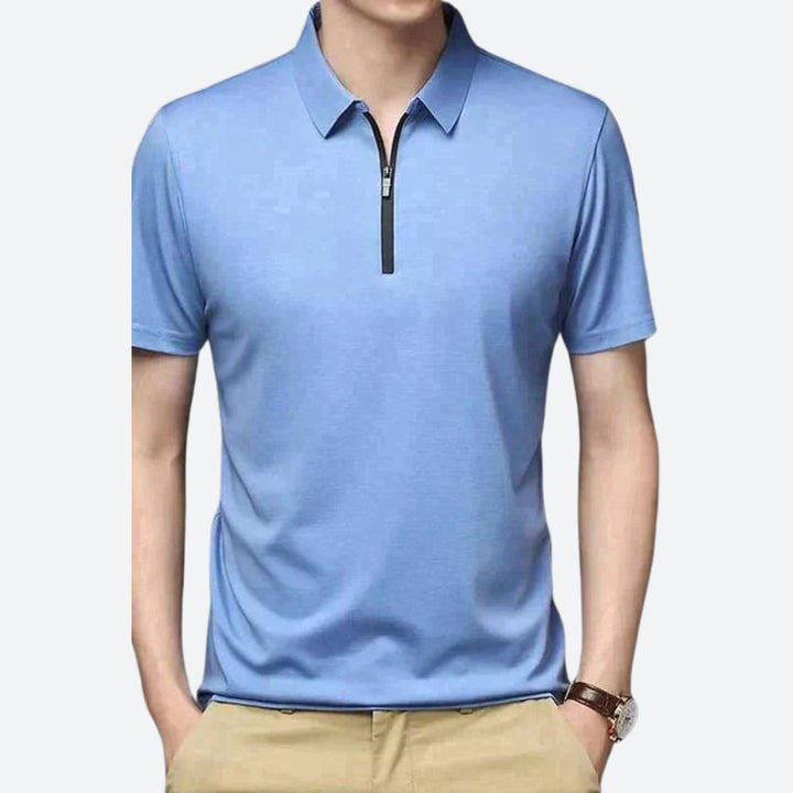 Polo Homme Zippé – Tissu Respirant & Stretch – Design Moderne Casual Chic – Look Élégant & Confortable