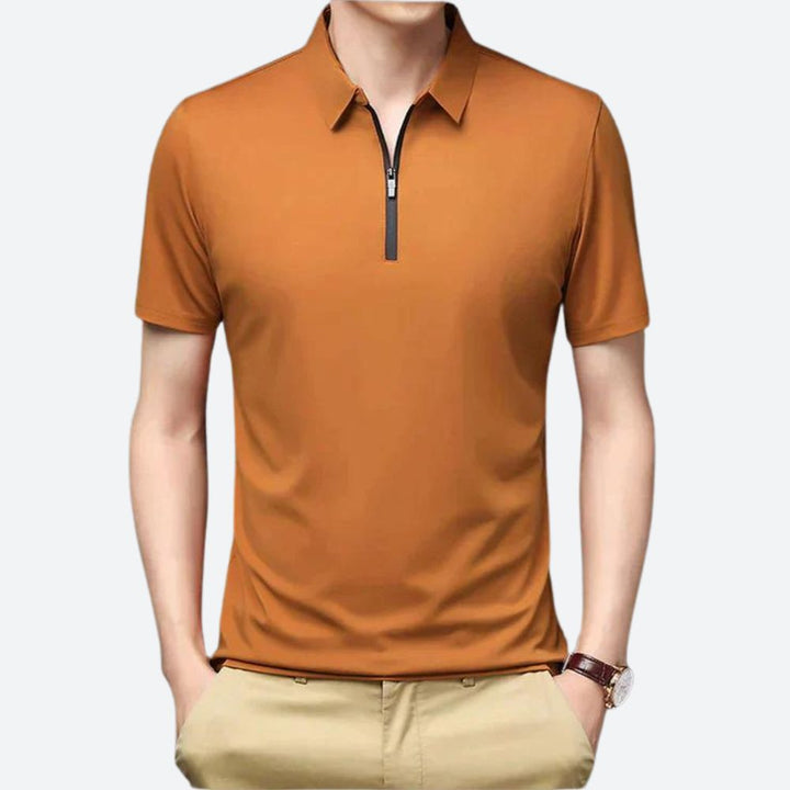Polo Homme Zippé – Tissu Respirant & Stretch – Design Moderne Casual Chic – Look Élégant & Confortable