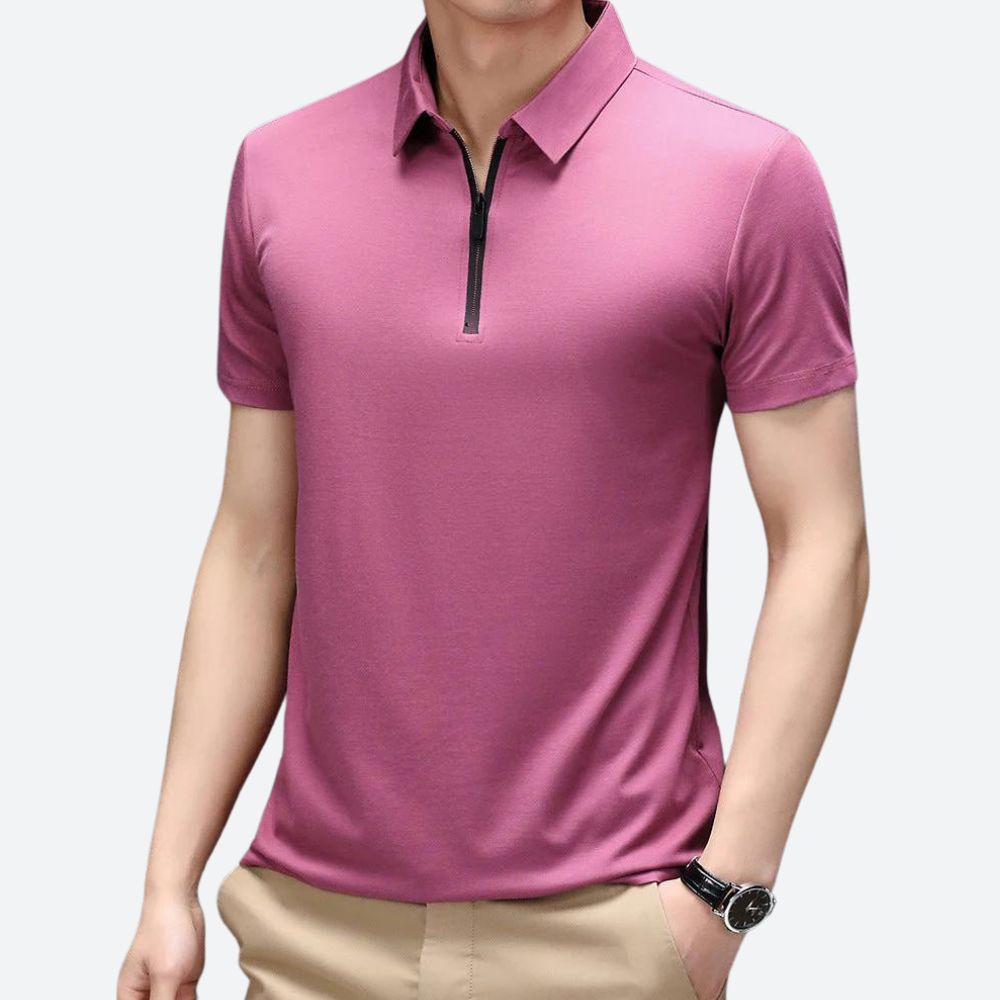 Polo Homme Zippé – Tissu Respirant & Stretch – Design Moderne Casual Chic – Look Élégant & Confortable