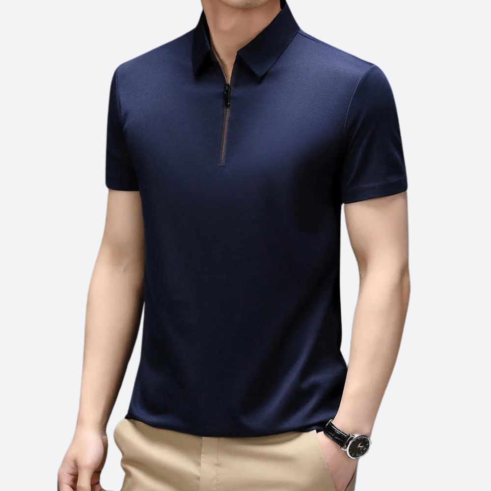 Polo Homme Zippé – Tissu Respirant & Stretch – Design Moderne Casual Chic – Look Élégant & Confortable