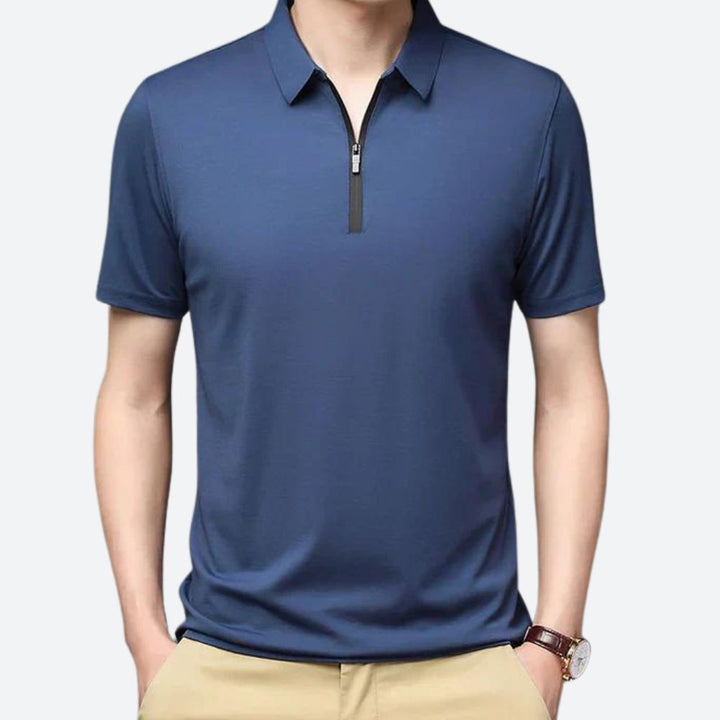 Polo Homme Zippé – Tissu Respirant & Stretch – Design Moderne Casual Chic – Look Élégant & Confortable