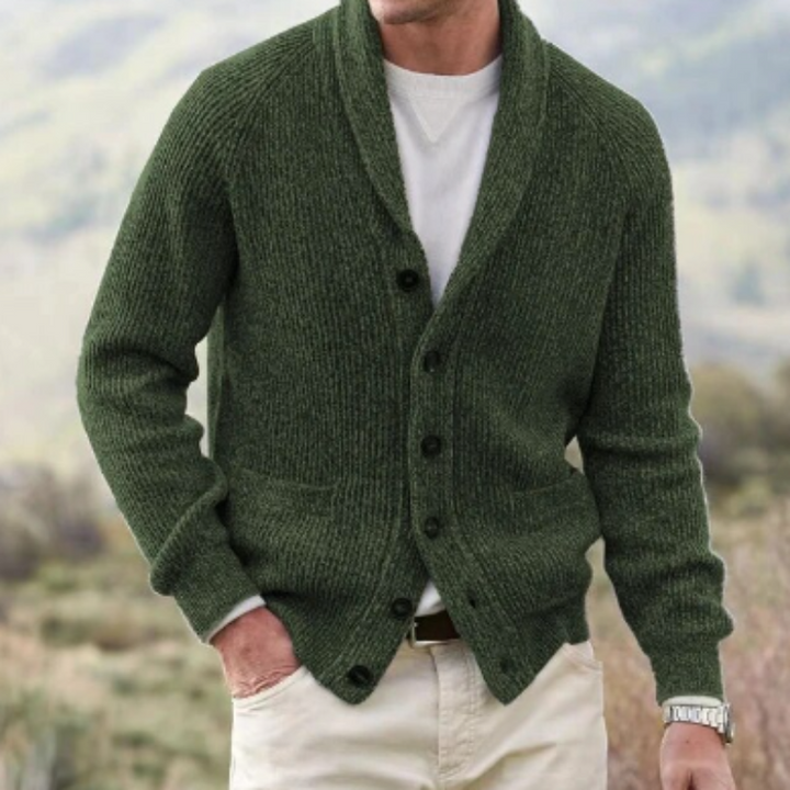 Jacob Cardigan Cardigan vintage en laine avec col en V pour homme
